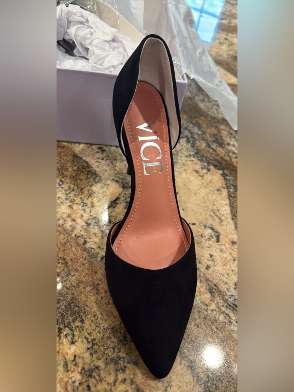 VICE Women’s Black Suede D’Orsay Heels
